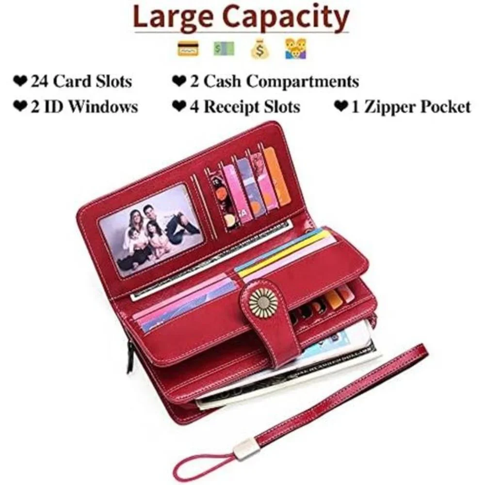 RICH RED LARGE CAPACITY WOMEN’S WALLET / NEVER USED, NO BOX - Picture 3 of 6